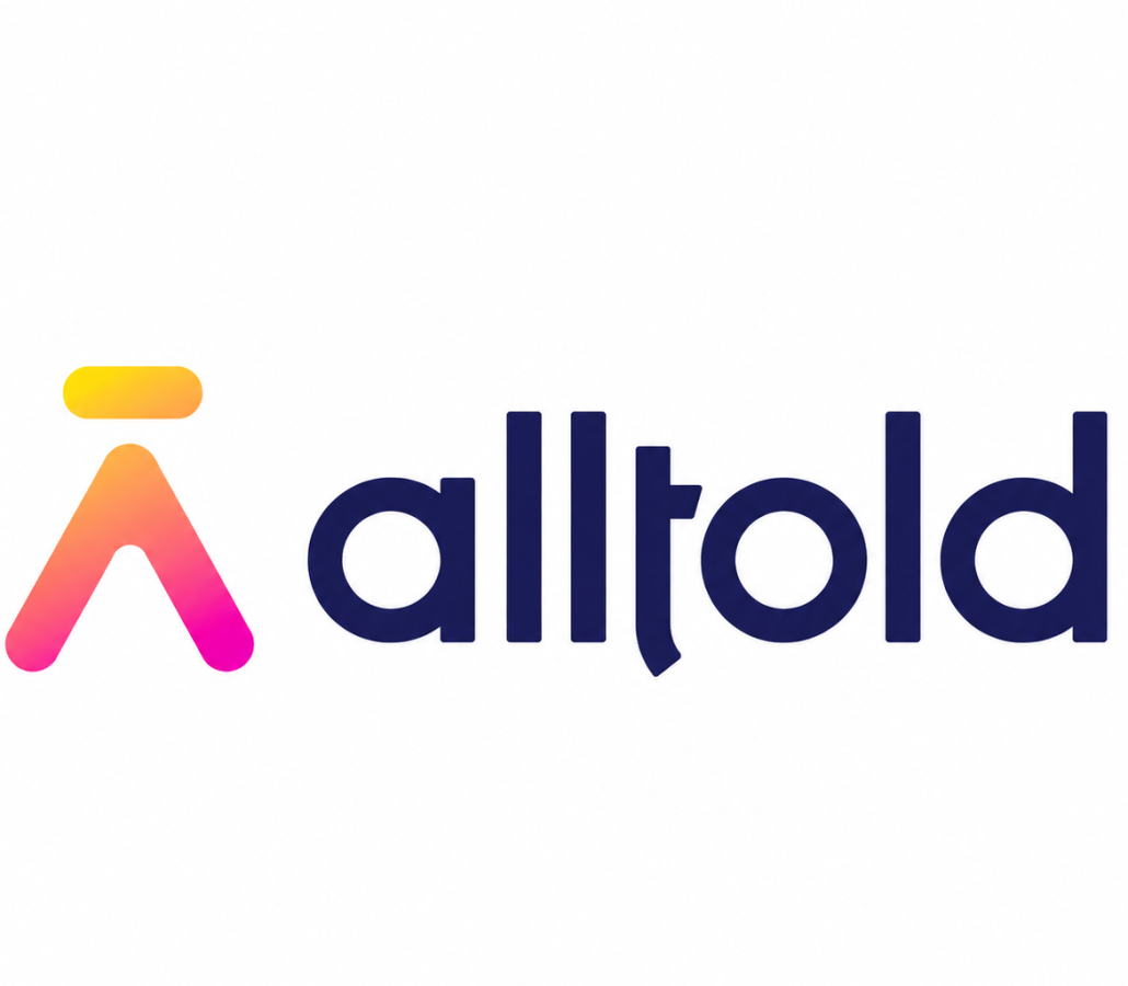 Refined Alltold Logo on White